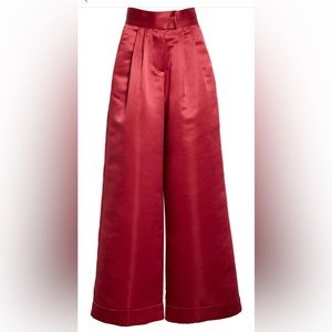 NEW KIMBERLY GOLDSON Liza Satin Cuff Wide Leg Pants size 4